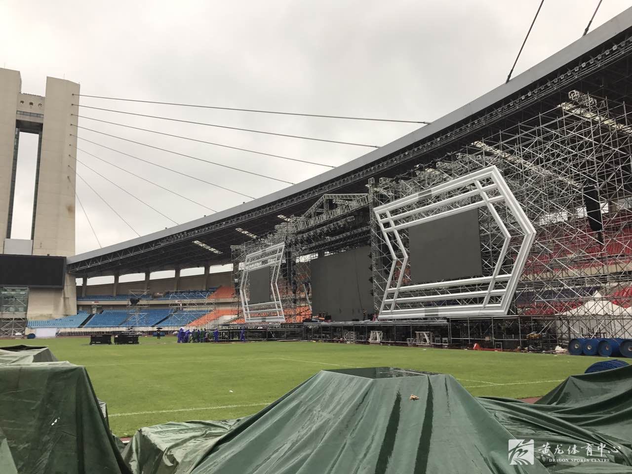 台风“鮎鱼”影响浙江，场馆经营部在EXO搭台期间及时做好防台工作(图2)