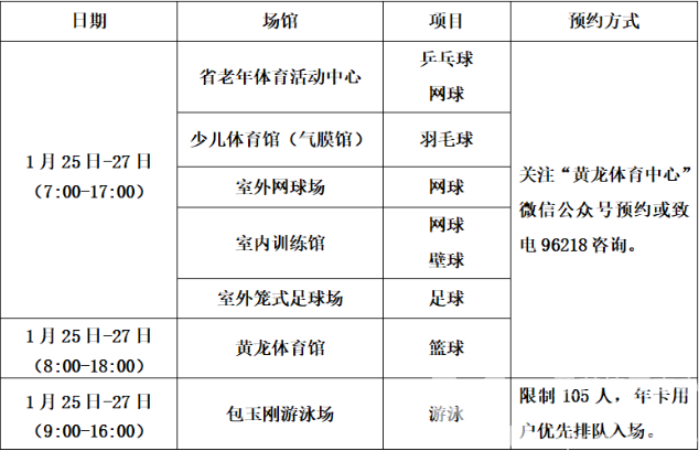 关于黄龙体育中心2023年春节期间场馆免费开放的通告(图1)