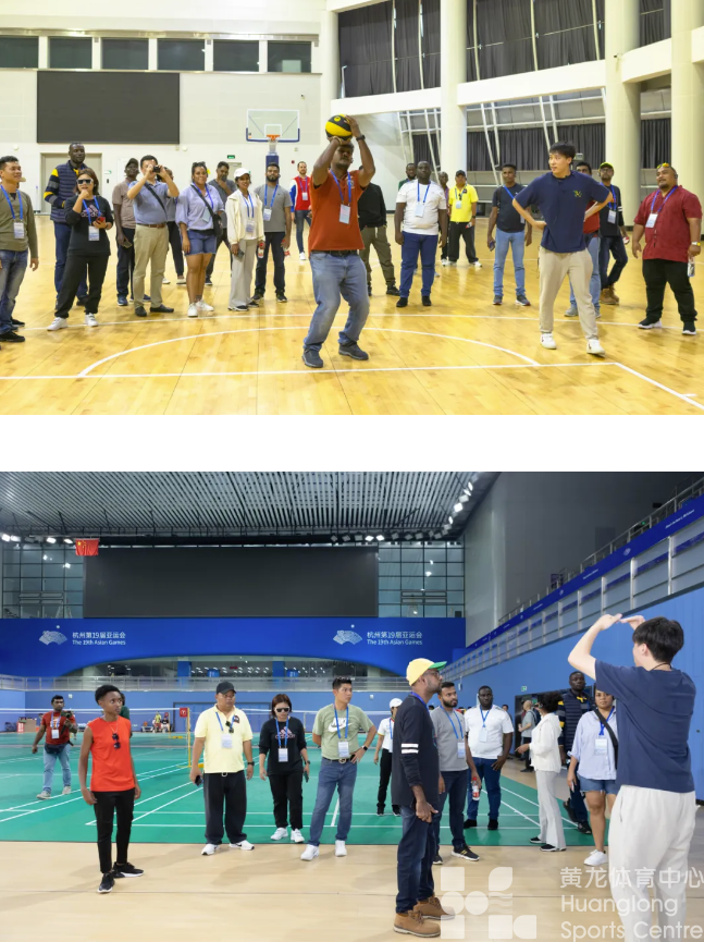 球场投篮、羽毛球场挥拍……这群来到黄龙的外国友人玩得不亦乐乎(图3)