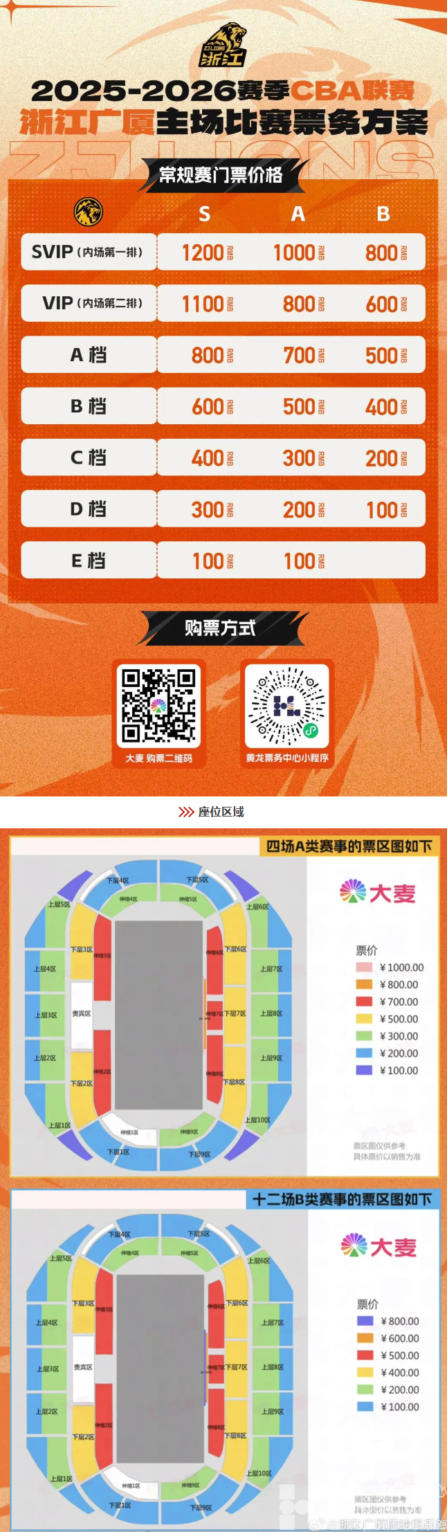 浙江广厦——票务公告｜29日对阵山东、31日对阵稠州，主场门票火热售卖中(图1)