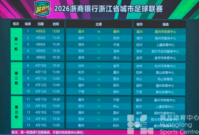 今早在黄龙官宣！浙江人的“世界杯”来了！4月6日开赛(图2)